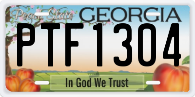 GA license plate PTF1304