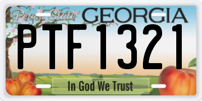 GA license plate PTF1321