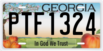 GA license plate PTF1324