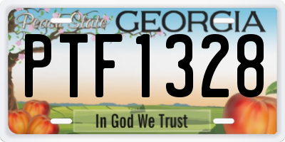 GA license plate PTF1328