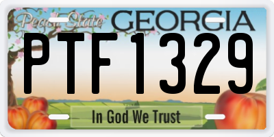 GA license plate PTF1329