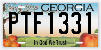 GA license plate PTF1331