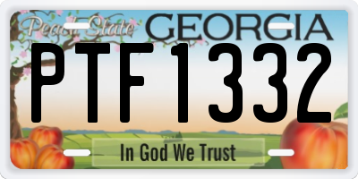 GA license plate PTF1332
