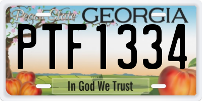 GA license plate PTF1334