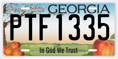 GA license plate PTF1335