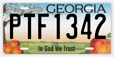 GA license plate PTF1342