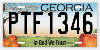 GA license plate PTF1346