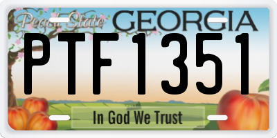 GA license plate PTF1351