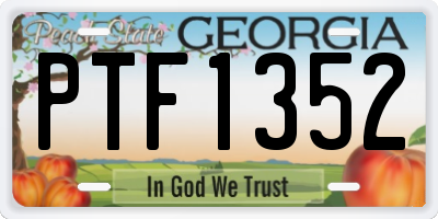 GA license plate PTF1352