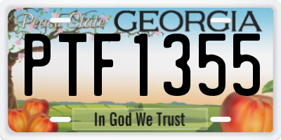 GA license plate PTF1355