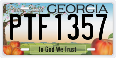 GA license plate PTF1357