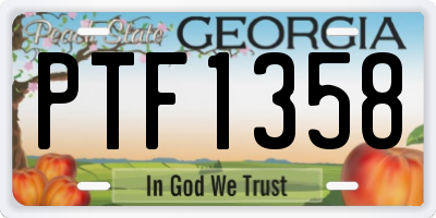 GA license plate PTF1358