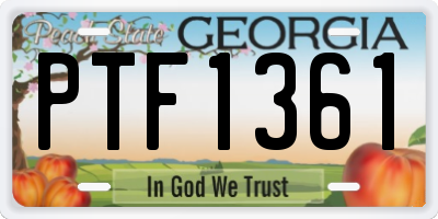 GA license plate PTF1361