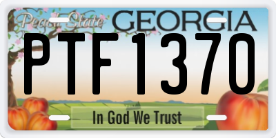 GA license plate PTF1370