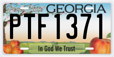 GA license plate PTF1371