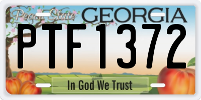 GA license plate PTF1372