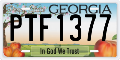 GA license plate PTF1377