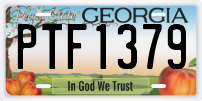 GA license plate PTF1379