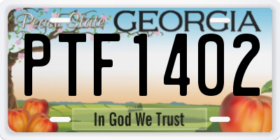 GA license plate PTF1402