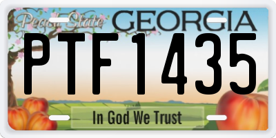 GA license plate PTF1435
