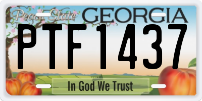 GA license plate PTF1437