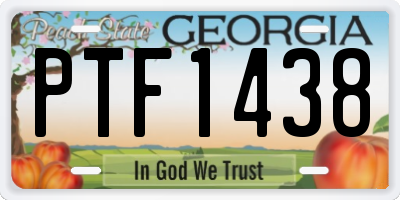 GA license plate PTF1438