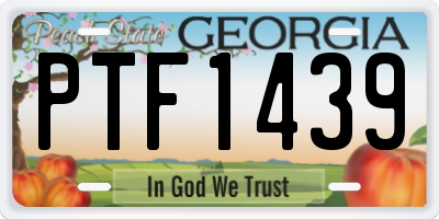 GA license plate PTF1439