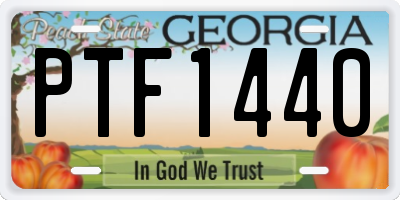 GA license plate PTF1440