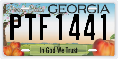 GA license plate PTF1441