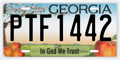 GA license plate PTF1442