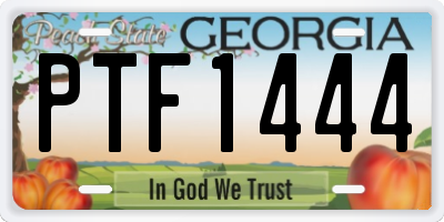 GA license plate PTF1444