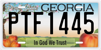 GA license plate PTF1445