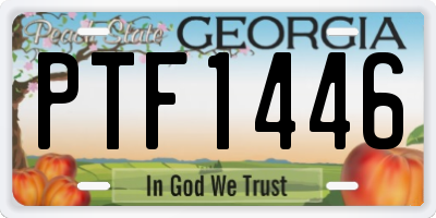 GA license plate PTF1446