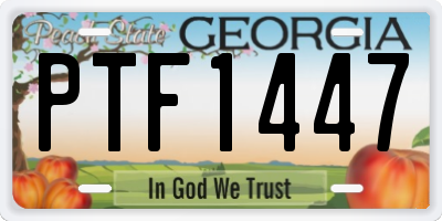 GA license plate PTF1447