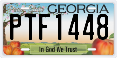 GA license plate PTF1448