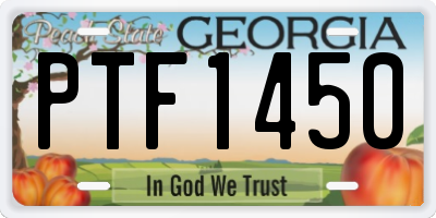GA license plate PTF1450