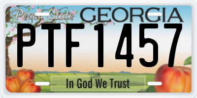 GA license plate PTF1457