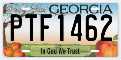 GA license plate PTF1462
