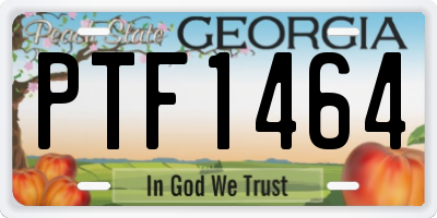 GA license plate PTF1464