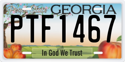 GA license plate PTF1467