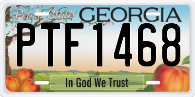 GA license plate PTF1468