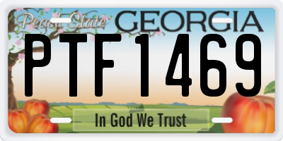 GA license plate PTF1469