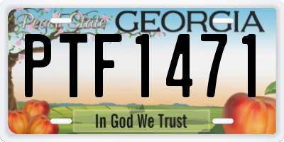 GA license plate PTF1471