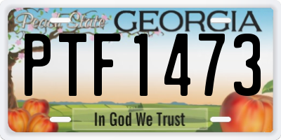 GA license plate PTF1473