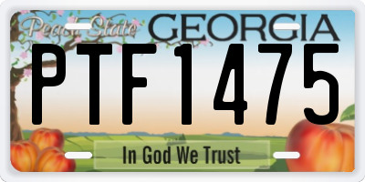 GA license plate PTF1475