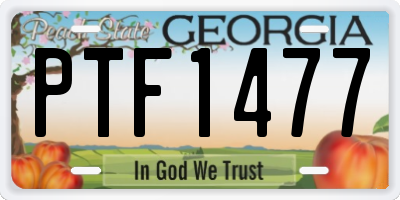 GA license plate PTF1477
