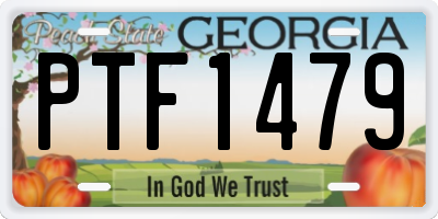 GA license plate PTF1479