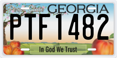GA license plate PTF1482
