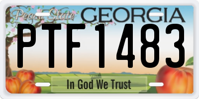 GA license plate PTF1483