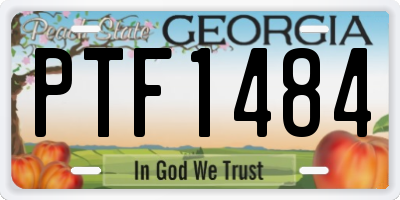 GA license plate PTF1484